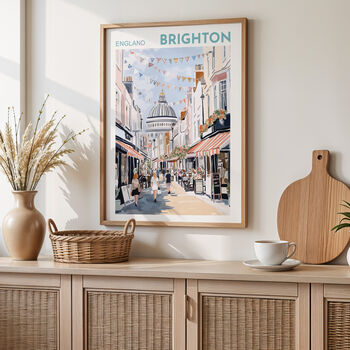 Brighton Lanes Travel Inspired City Poster, 3 of 8