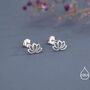 Lotus Flower Stud Earrings In Sterling Silver, thumbnail 5 of 12