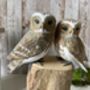 Pair Hand Painted Lovers Friends Wooden Owls Balinese Craft Ornament Figurine Gift, thumbnail 9 of 9