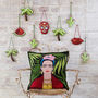 Hand Embroidered Frida Kahlo Cushion, thumbnail 3 of 5