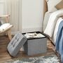 Padded Bench Storage Ottoman Chest Chair Stool Seat, thumbnail 3 of 12