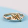 9ct Gold Geometric Fan Shape Ring, thumbnail 10 of 10