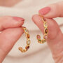 Tourmaline And Gold Plated Silver Hoop Earrings, thumbnail 6 of 8