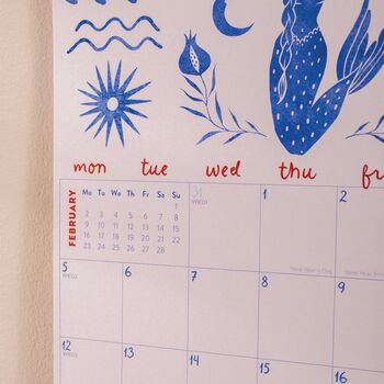2025–2026 Academic Year Calendar | Ocean Mermaid | August Start | A4, 3 of 8