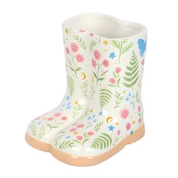 Luna Bloom Floral Print Welly Boot Planter, 2 of 5