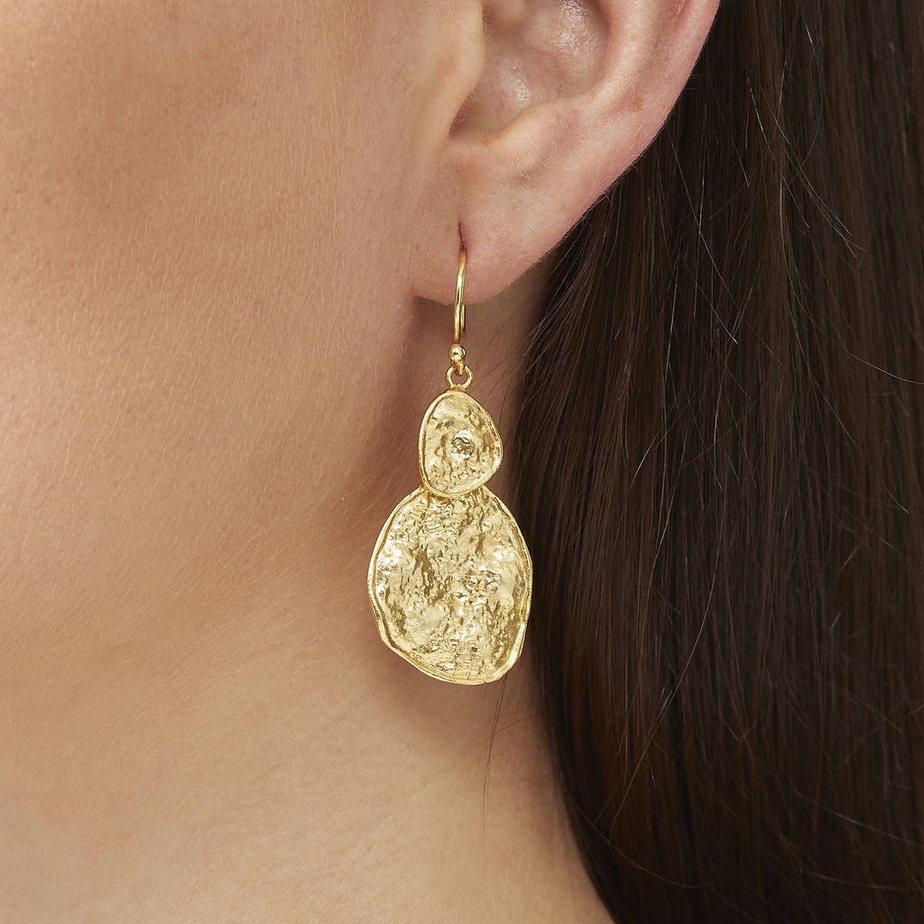 Gold Plated Boho Coin Earrings, 1 of 4