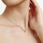 Sterling Silver Genuine Labradorite Dainty Coin Pendant Necklace, thumbnail 8 of 12