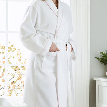 Luxury Waffle Cotton Bathrobe The Lyndon Company L Xl Pink, 3 of 4
