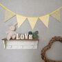 Bunting In Butter Yellow With Ditsy Floral Flowers. Bunting Flags Girls Bedroom, Personalised Baby Room Garland Name Banner, thumbnail 3 of 12