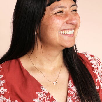 Enamel Bow Pendant Necklace, 3 of 6