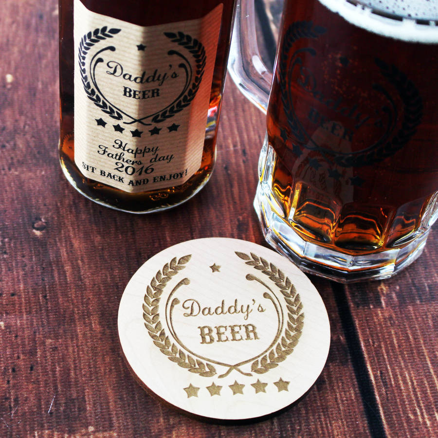 Personalised Wooden Beer Coaster By 3 Blonde Bears | notonthehighstreet.com
