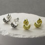 Sterling Silver And Gold Moon Stud Earring Pack, thumbnail 2 of 4