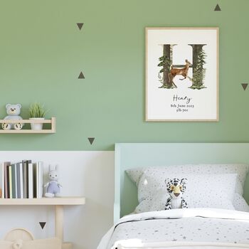 Personalised Woodland Baby Birth Print, 4 of 7