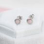 Tiny Pink Opal Dot Stud Earrings Sterling Silver, thumbnail 7 of 12