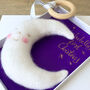 Cashmere Moon Baby Teether In Personalised Gift Box, thumbnail 5 of 7