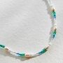 Turquoise Pearl Beaded Necklace, thumbnail 2 of 3