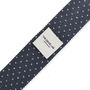 Men's Square End Knitted Tie With Dots | Dark Grey, thumbnail 4 of 5