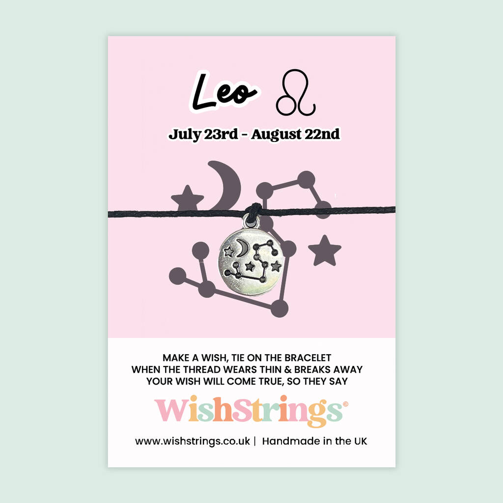 Leo Wish Bracelet, Zodiac Star Sign Jewellery Gift, 1 of 3