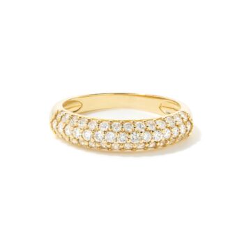 9ct Solid Gold Diamond Dome Pavé Ring, 4 of 5