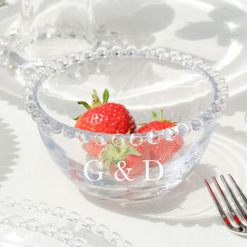 Personalised Initial Beaded Glass Bowl, 3 of 6