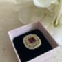 Gold Maroon Kundan Adjustable Ring, thumbnail 3 of 8