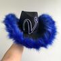 Personalised Black Cowboy Hat With Blue Faux Fur Trim, thumbnail 1 of 4