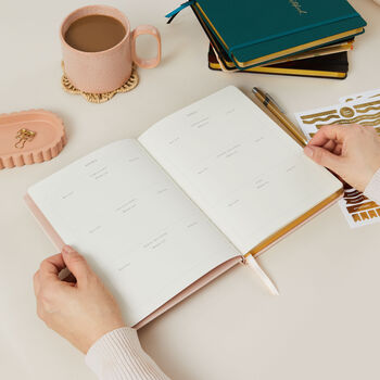 Undated Weekly Planner Blush Cloth, Luxury Diary, 9 of 12