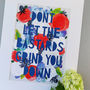 'Don't Let The Bastards Grind You Down' Papercut Print, thumbnail 4 of 10
