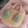 Boho Wicker Tassel Tote Summer Bag, thumbnail 12 of 12