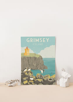 Grimsey Iceland Travel Poster Art Print, 2 of 8