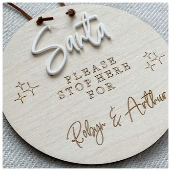 Personalised 'Santa Please Stop Here For…' Door Sign, 2 of 5