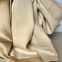 Silky Beige And Gold Border Reversible Scarf, thumbnail 5 of 7