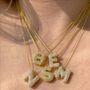 Initial Jewelled Pendant Necklace Sterling Silver, thumbnail 3 of 4