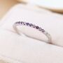 Amethyst Purple Ombre Half Eternity Ring, thumbnail 5 of 11