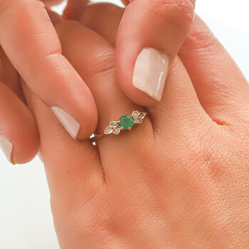 Vintage Ida Emerald And Diamond Ring, 2 of 6