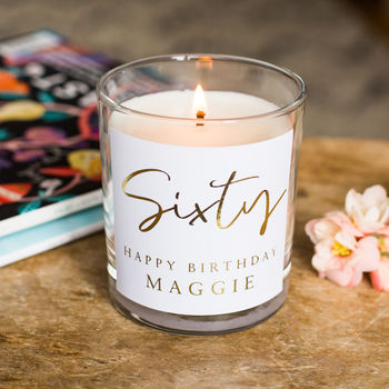 60th Birthday Candle Personalised Gift, 2 of 3