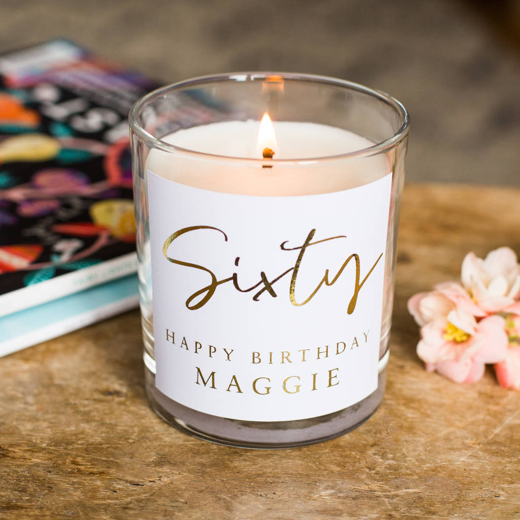 60th Birthday Candle Personalised Gift By Little Cherub Design