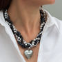 Murano Heart And Pearl Necklace In Gold Or Silver, thumbnail 2 of 11