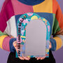 Personalised Retro Iridescent Arched Wall Mirror, thumbnail 2 of 4