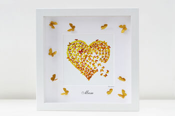 Golden Wedding Anniversary Butterfly Heart Framed Print, 4 of 6