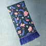 Navy Floral Hand Embroidered Wall Hanging, thumbnail 7 of 8