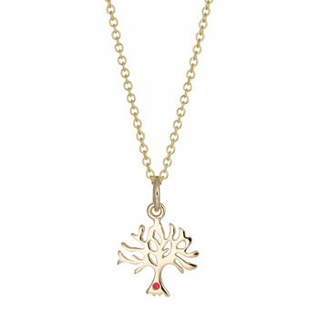 Solid 9ct Gold Tree Necklace With Ruby, 2 of 4