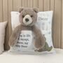 Personalised Child's Cushion With Teddy Bear, thumbnail 1 of 5