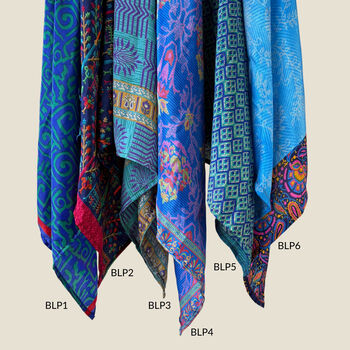 Fair Trade Recycled Sari Hair Neck Scarf Square 55cm, 10 of 12