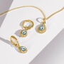November Birthstone Blue Topaz Gold Plated Necklace, thumbnail 6 of 12