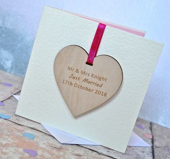 Personalised Wedding Wooden Decoration Card, 2 of 2