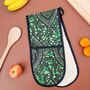 African Print Oven Gloves | Green Nkechi Print, thumbnail 1 of 4