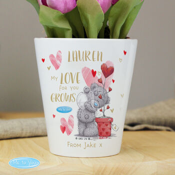 Personalised Love Grows Plant Pot For Girlfriend Or Wife, 2 of 2