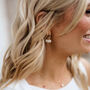 Harlow Bridal Pearl Cluster Hoop Earrings, thumbnail 2 of 3