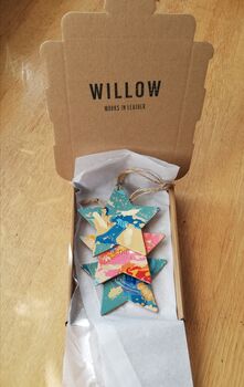 Personalised Marbled Star Christmas Tree Decoration, 3 of 10